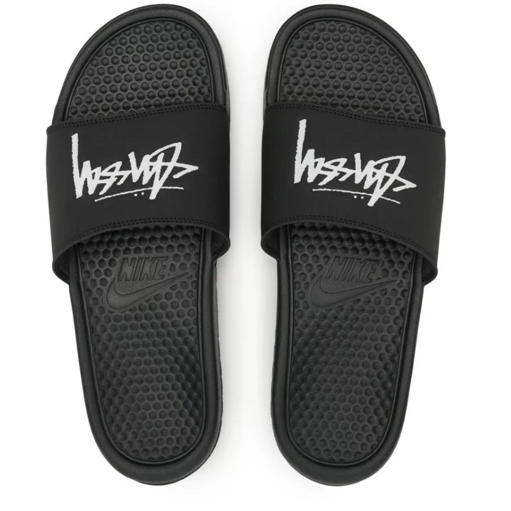 Black Stussy x Nike slides